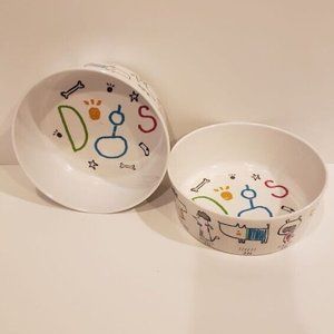 Cute Dog Food Water Bowls Dish Set For Small dog breed cats